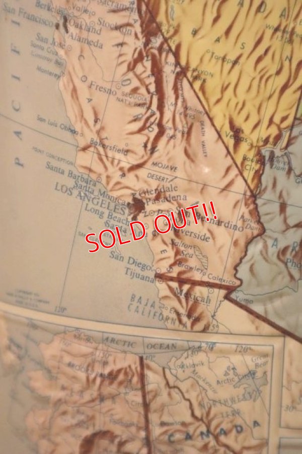 画像5: dp-231206-13 1960's〜United State of America Fifty State Relief Map Trash Box