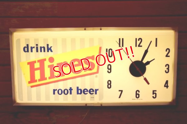 画像1: dp-231012-28 Hires root beer / 1960's Lighted Sign Clock