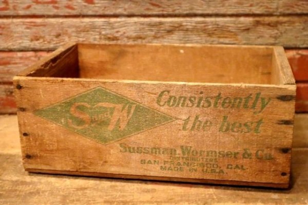 画像1: dp-231206-12 S and W  Sussman Wormser & Co / 1940's-1950's Wood Box
