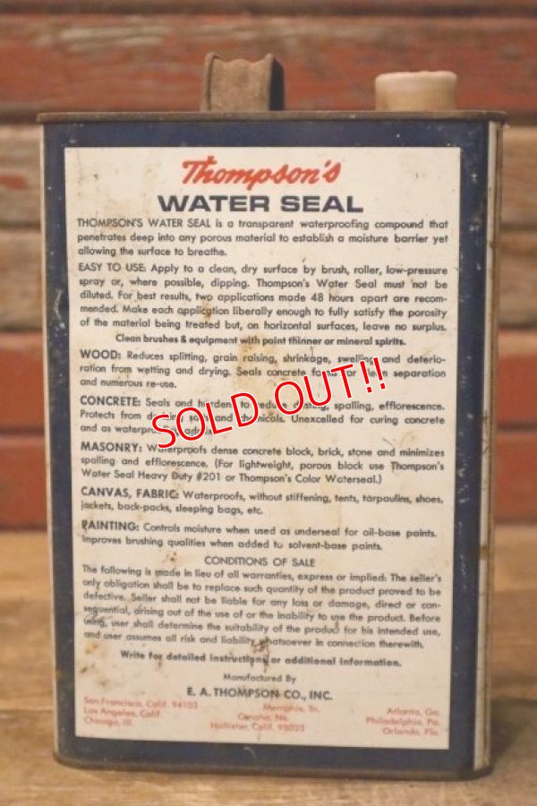 画像5: dp-230901-120 Thompson's WATER SEAL / Vintage U.S. One Gallon Can