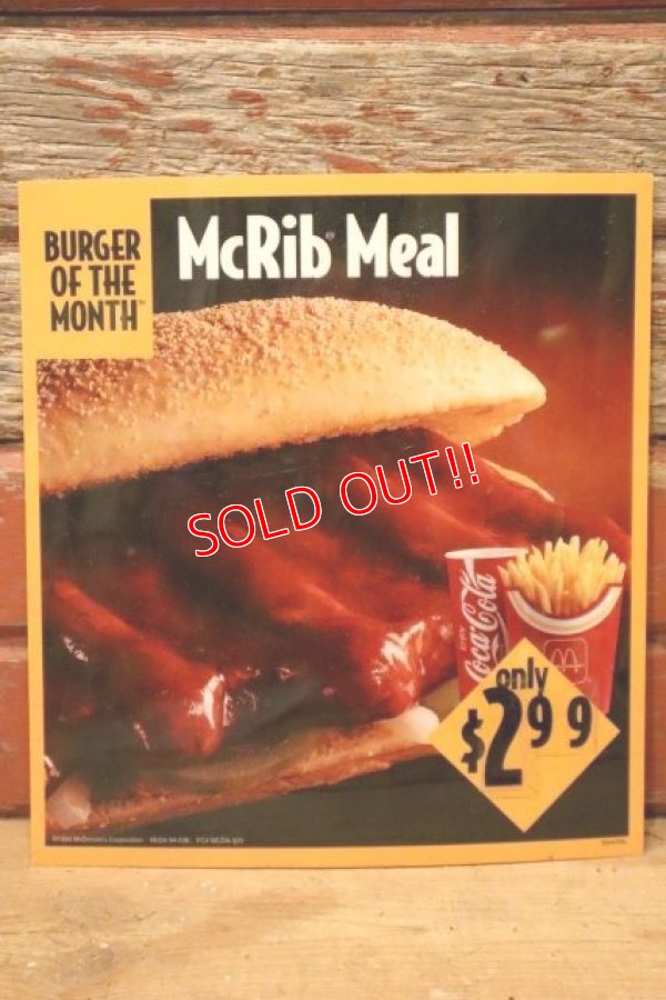 画像1: dp-230901-45 McDonald's / 1994 Translite "McRib Meal"