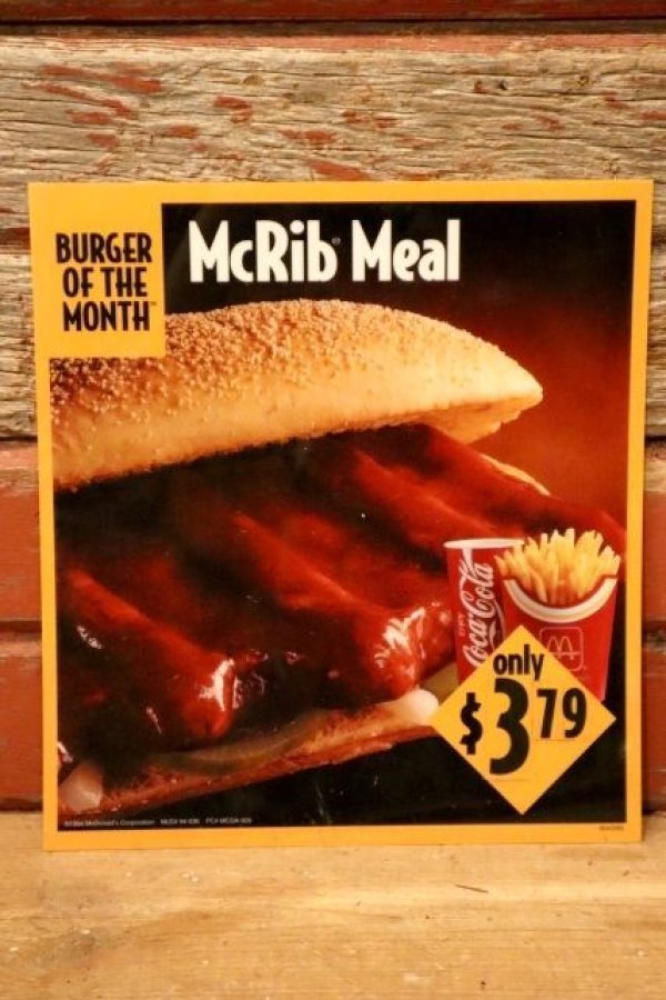 画像1: dp-230901-45 McDonald's / 1994 Translite "McRib Meal"
