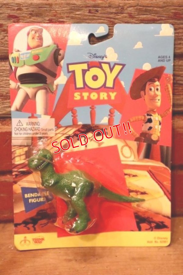 画像1: ct-231101-32 TOY STORY / THINKWAY 1990's Rex Bendable Figure