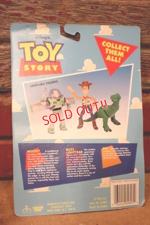 画像5: ct-231101-32 TOY STORY / THINKWAY 1990's Rex Bendable Figure