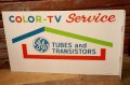 dp-240101-40 GENERAL ELECTRIC / 1960's-1970's COLOR TV-Service W-side Metal Sign