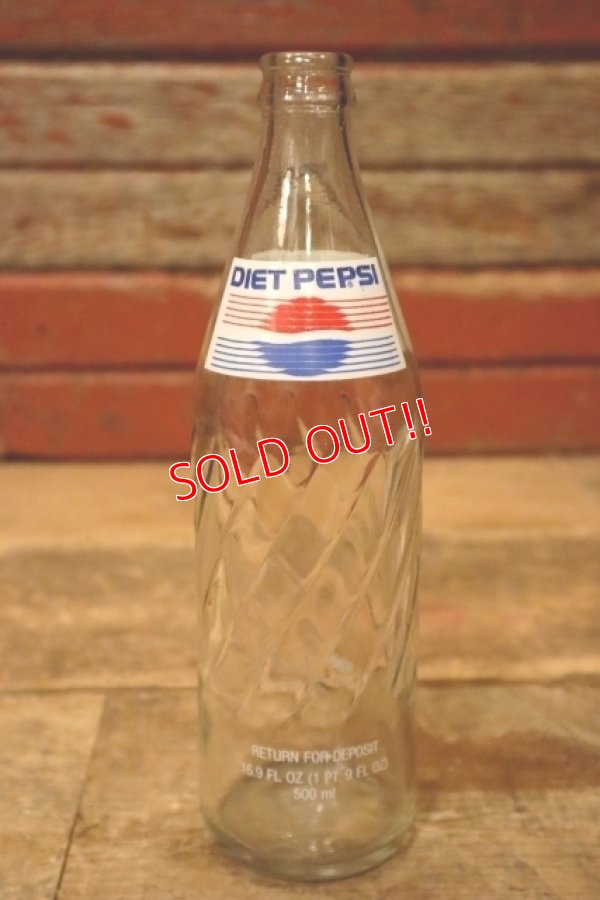 画像1: dp-240101-54 DIET PEPSI / 1980's 16.9 FL.OZ (500ml) Bottle