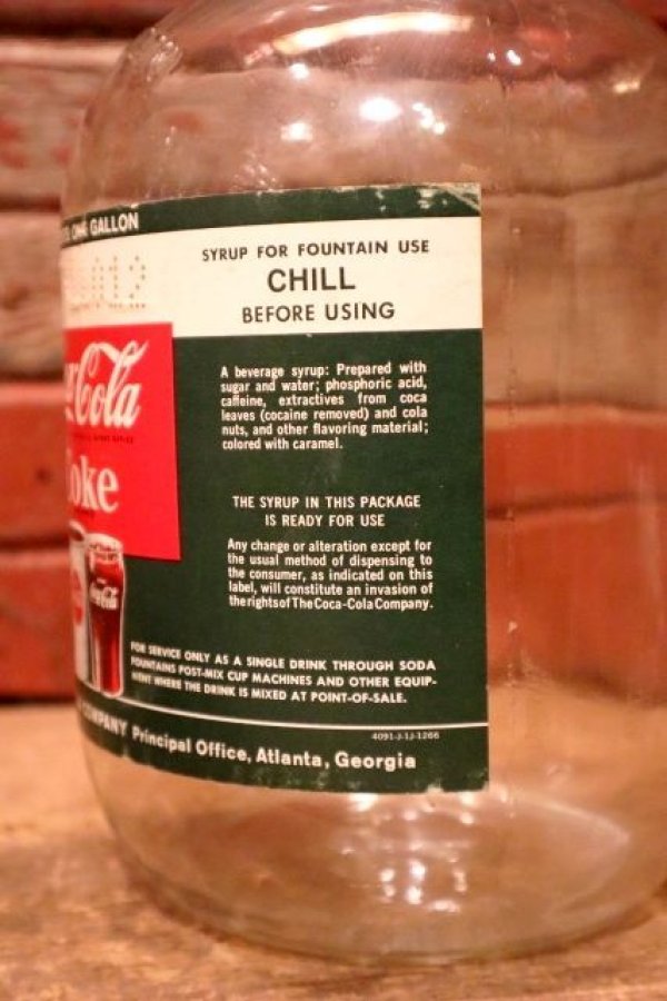 画像4: dp-240101-14 Coca-Cola / 1960's Gallon Soda Fountain Syrup Jug Bottle (G)