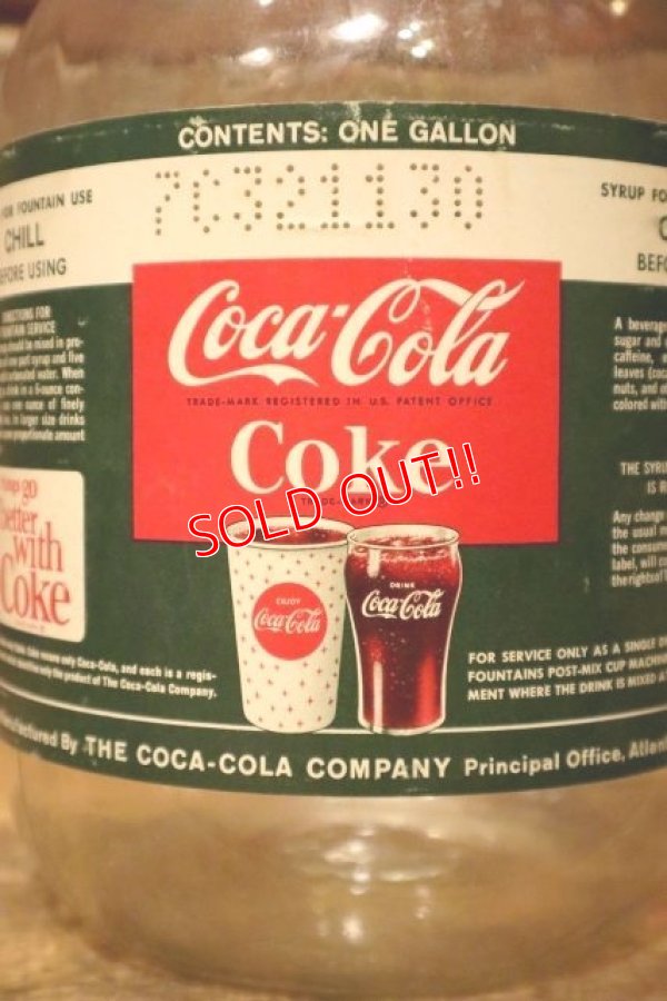 画像2: dp-240101-13 Coca-Cola / 1960's Gallon Soda Fountain Syrup Jug Bottle (F)