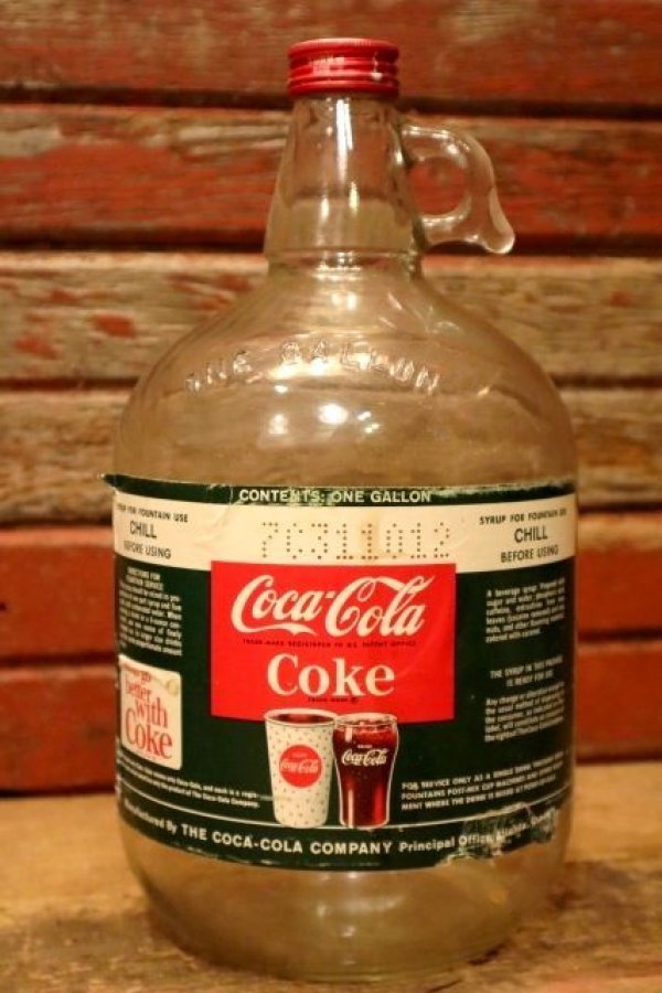画像1: dp-240101-09 Coca-Cola / 1960's Gallon Soda Fountain Syrup Jug Bottle (B)