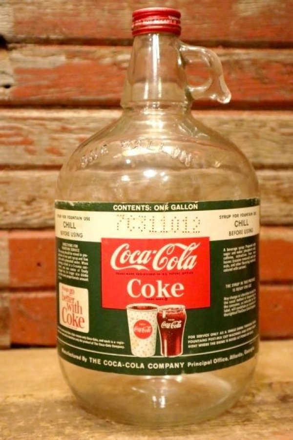 画像1: dp-240101-14 Coca-Cola / 1960's Gallon Soda Fountain Syrup Jug Bottle (G)