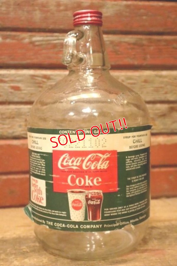 画像1: dp-240101-10 Coca-Cola / 1960's Gallon Soda Fountain Syrup Jug Bottle