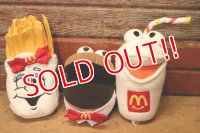 ct-240101-08 McDonald's / 1997 Hamburger, Milkshake and French Fries Bean Bag Plush Doll