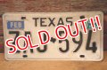 dp-201101-27 License Plate 1980's TEXAS "ZAJ-594"