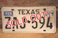 dp-201101-27 License Plate 1980's TEXAS "ZAJ-594"