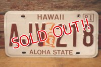 dp-201101-27 License Plate 1980's HAWAII "AJV 218"