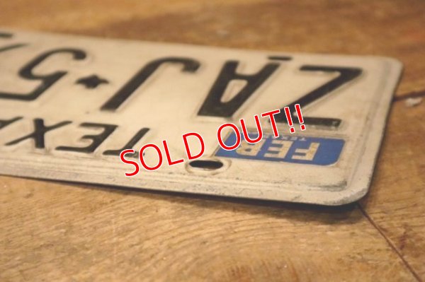 画像5: dp-201101-27 License Plate 1980's TEXAS "ZAJ-594"