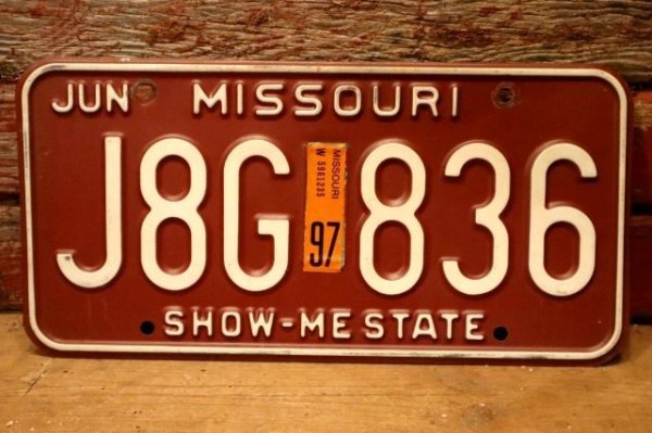 画像1: dp-201101-27 License Plate 1980's MISSOURI "J8G-836"
