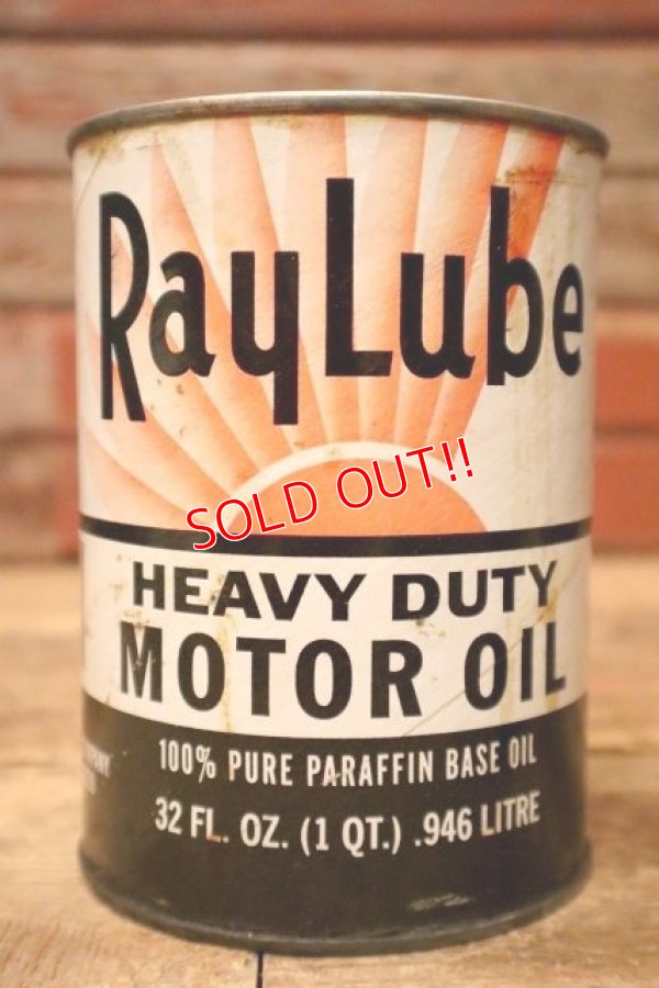 画像1: dp-231012-72 Ray Lube / U.S. One Quart HEAVY DUTY MOTOR OIL CAN