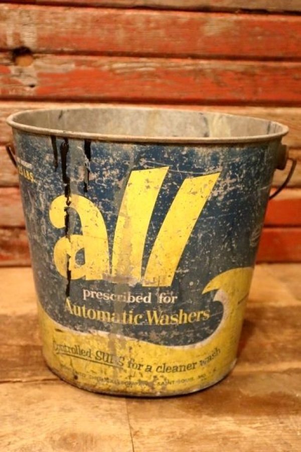 画像1: dp-240214-03 all / 1950's-1960's Laundry Detergent Galvanized Metal Bucket