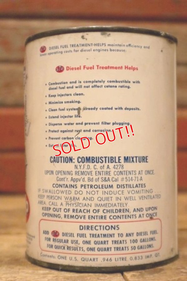 画像3: dp-240207-20 STP / 1970's DIESEL FUEL TREATMENT One U.S. Quart Can