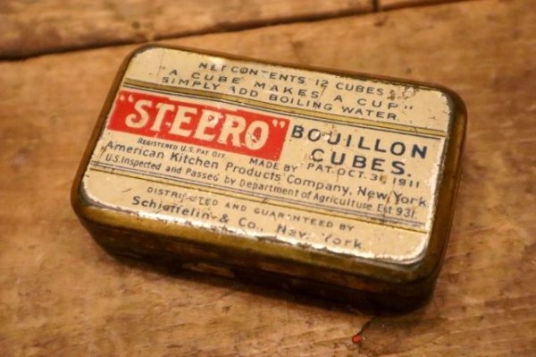 画像1: dp-231016-43 American Kitchen Products Company / 1940's-1950's STEERO BOUILLON CUBES Tin Case