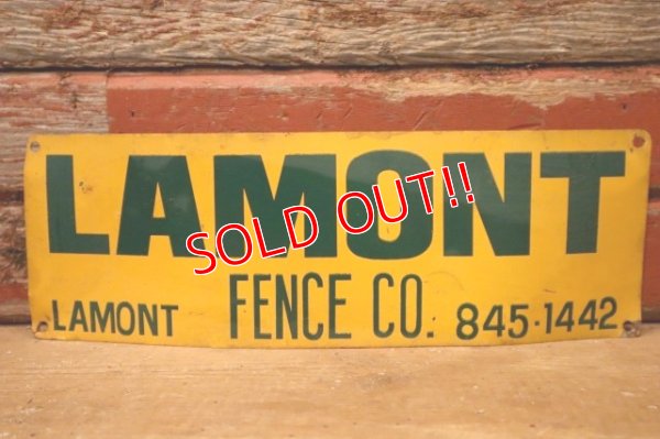 画像1: dp-240207-22 LAMONT FENCE CO. Metal Sign