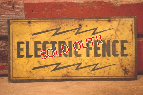 画像1: dp-240207-22 ELECTRIC FENCE Metal Sign