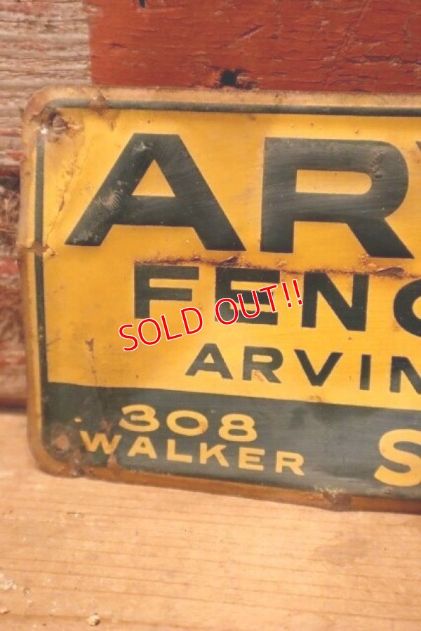 画像2: dp-240207-22 ARVIN FENCE CO. Metal Sign