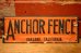 画像1: dp-240207-22 ANCHOR FENCE Metal Sign (1)