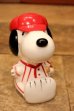 画像2: ct-240214-02 Snoopy / Determined 1970's Ceramic Bank "Baseball" (2)