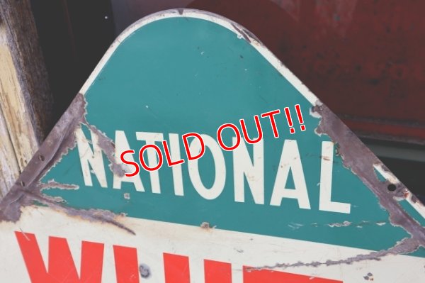 画像2: dp-240207-21 NATIONAL DEALER WHITE ROSE / 1950's Gas Station W-Sided Enamel Sign