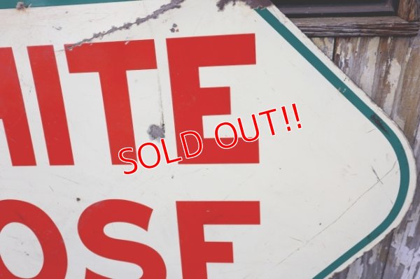 画像4: dp-240207-21 NATIONAL DEALER WHITE ROSE / 1950's Gas Station W-Sided Enamel Sign