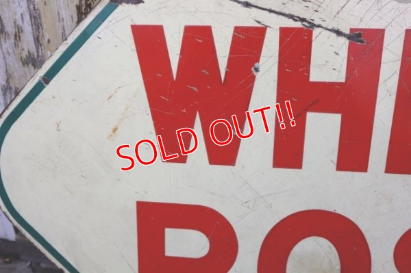 画像13: dp-240207-21 NATIONAL DEALER WHITE ROSE / 1950's Gas Station W-Sided Enamel Sign