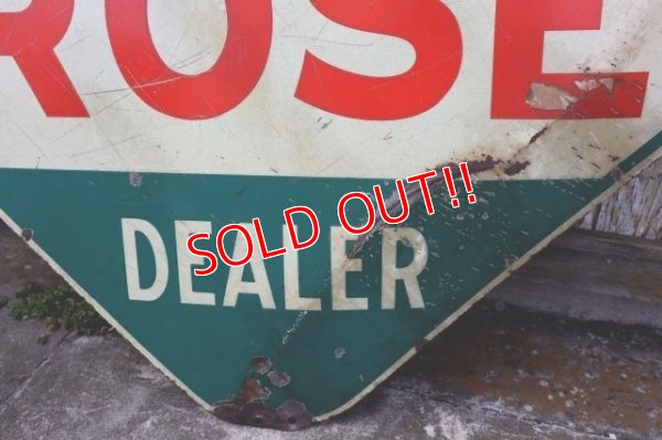 画像16: dp-240207-21 NATIONAL DEALER WHITE ROSE / 1950's Gas Station W-Sided Enamel Sign