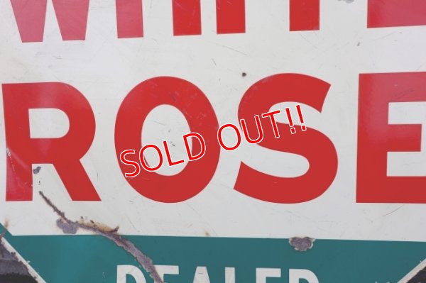 画像5: dp-240207-21 NATIONAL DEALER WHITE ROSE / 1950's Gas Station W-Sided Enamel Sign