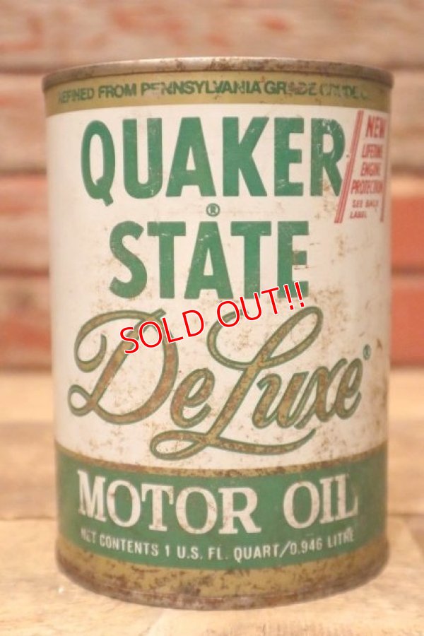 画像1: dp-240207-18 QUAKER STATE / De Luxe Motor Oil One U.S. Quart Can