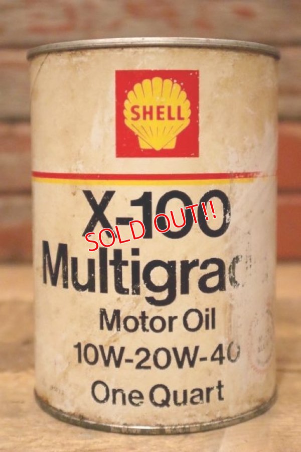 画像1: dp-240207-18 SHELL / X-100 Multigrade U.S. One Quart Motor Oil Can