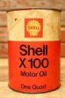 画像1: dp-240207-18 SHELL / X-100 U.S. One Quart Motor Oil Can (1)