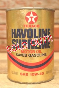 dp-240207-18 TEXACO / HAVOLINE SUPREME MOTOR OIL One U.S. Quart Can