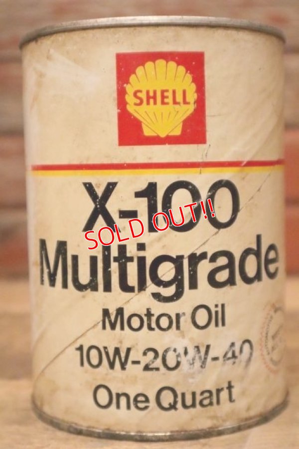 画像2: dp-240207-18 SHELL / X-100 Multigrade U.S. One Quart Motor Oil Can