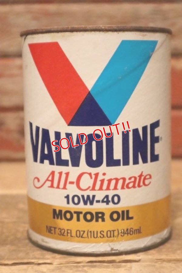 画像1: dp-240124-42 VALVOLINE / All-Climate 10W-40 U.S. ONE QUART MOTOR OIL CAN