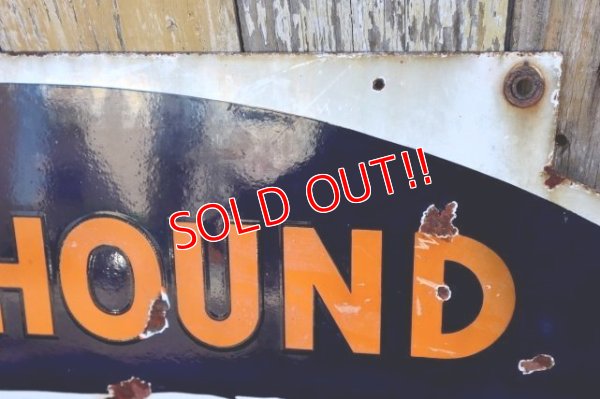 画像10: dp-240301-02 GREYHOUND / 1950's W-sided Porcelain Sign