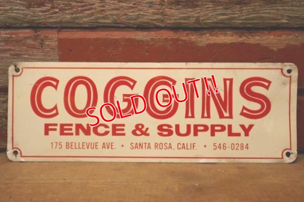 画像1: dp-240207-22 COGGINS FENCE & SUPPLY Metal Sign