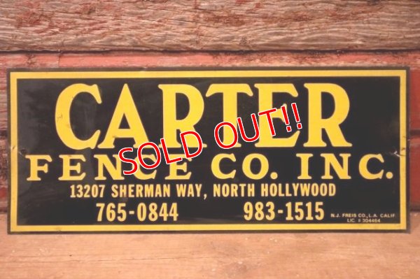 画像1: dp-240207-22 CARTER FENCE CO. INC. Metal Sign