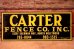 画像1: dp-240207-22 CARTER FENCE CO. INC. Metal Sign (1)