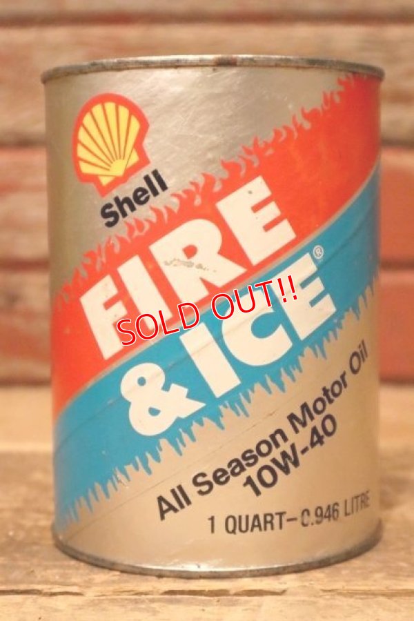画像1: dp-230901-120 Shell / FIRE & ICE One U.S.Quart Motor Oil Can