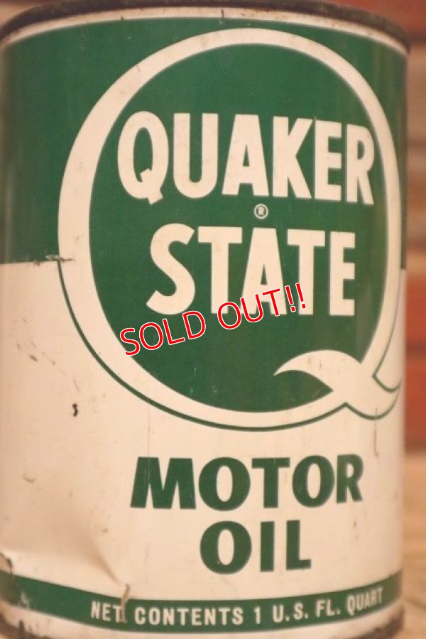 画像2: dp-240207-18 QUAKER STATE / 1950's-1960's MOTOR OIL One U.S. Quart Can