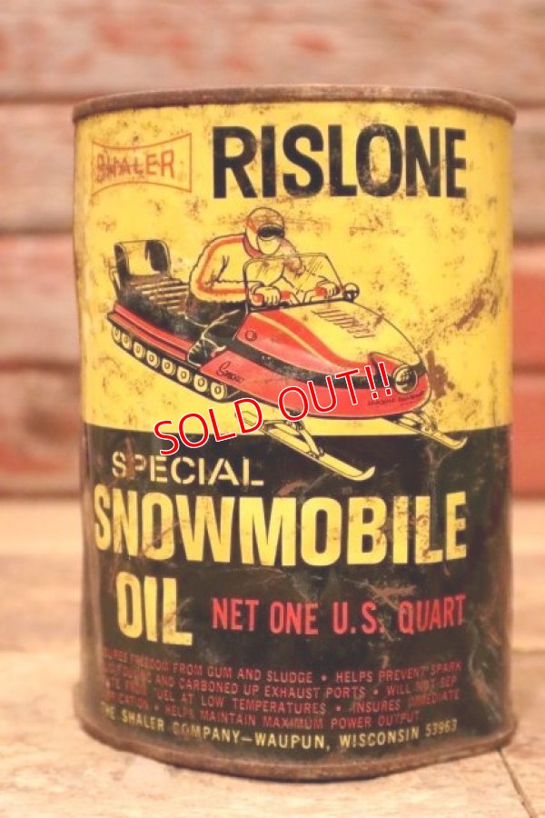 画像1: dp-240207-18 SHALER RISLONE / SNOWMOBILE OIL One U.S. Quart Can