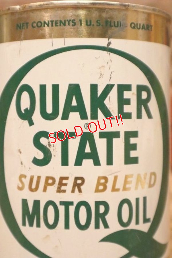 画像2: dp-240207-18 QUAKER STATE / 1970's SUPER BLEND MOTOR OIL One U.S. Quart Can