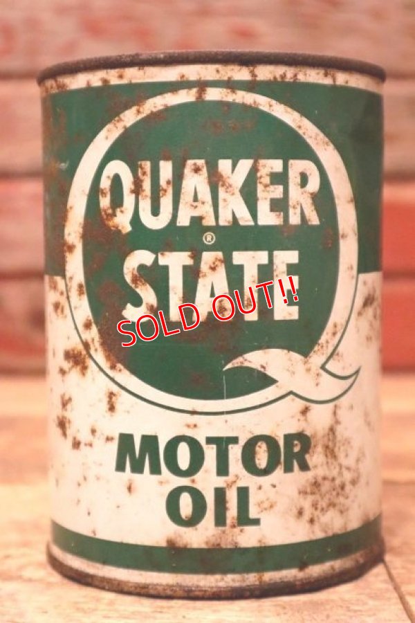 画像1: dp-240207-18 QUAKER STATE / 1950's-1960's MOTOR OIL One U.S. Quart Can